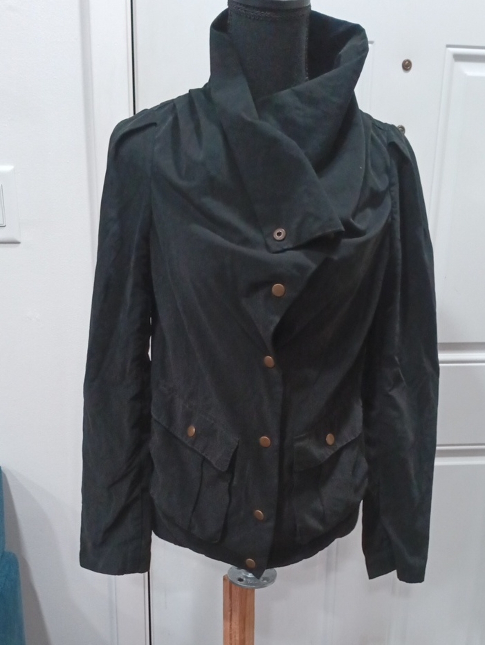 Jack Black Utility Jacket with Draped Funnel Collar